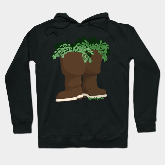 Maidenhair Fern Rain Boots Hoodie by Pastel.Punkk